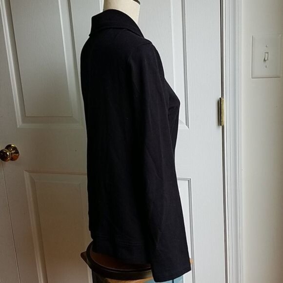 Laura Ashley Black Sweatshirt Zip Up Bling JACKET Women's WOMAN'S Size Medium - Picture 3 of 13